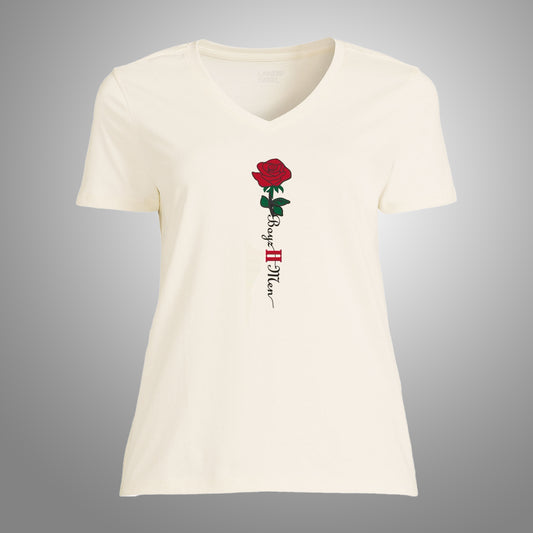 Women's Rose V-Neck Tee